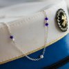 Studenter halsk�de i s�lv med perler og m�rkebl� sten