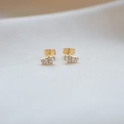 "Mikami" gold mini earrings in a unique design