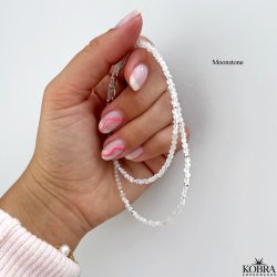 "Iceland" perlekjede med halvedelstener. Velg mellom Moonstone, Tourmaline, Howlite