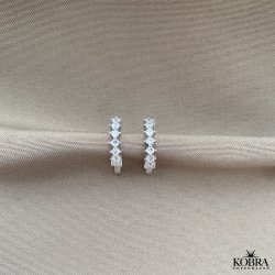 "Magnolia" silver hoops / earrings with colored stones