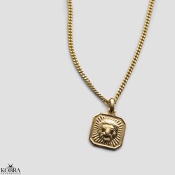 "Icon" 18 karat forgyldt stjernetegnshalskde med panzerkde