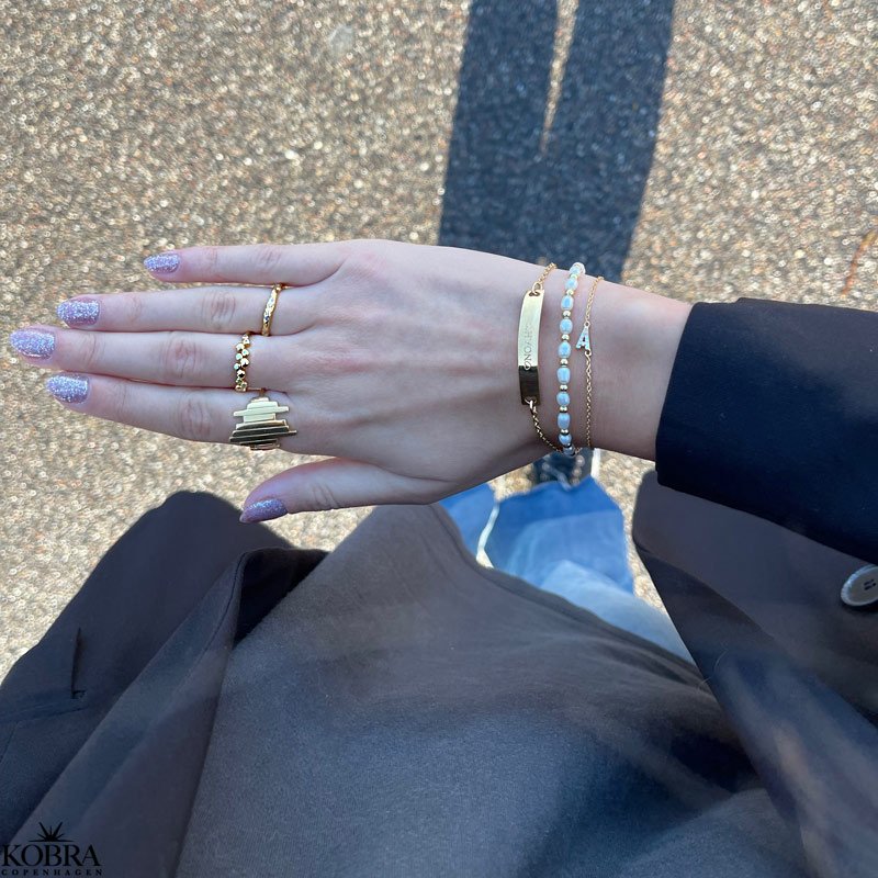 "Liverpool" guld armbnd med guldplade inklusiv gravering