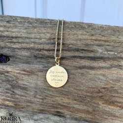 "Harmony" 18 karat forgyldt amulet halskde inklusiv gravering