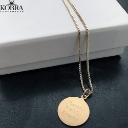 "Harmony" 18 karat forgyldt amulet halskde inklusiv gravering