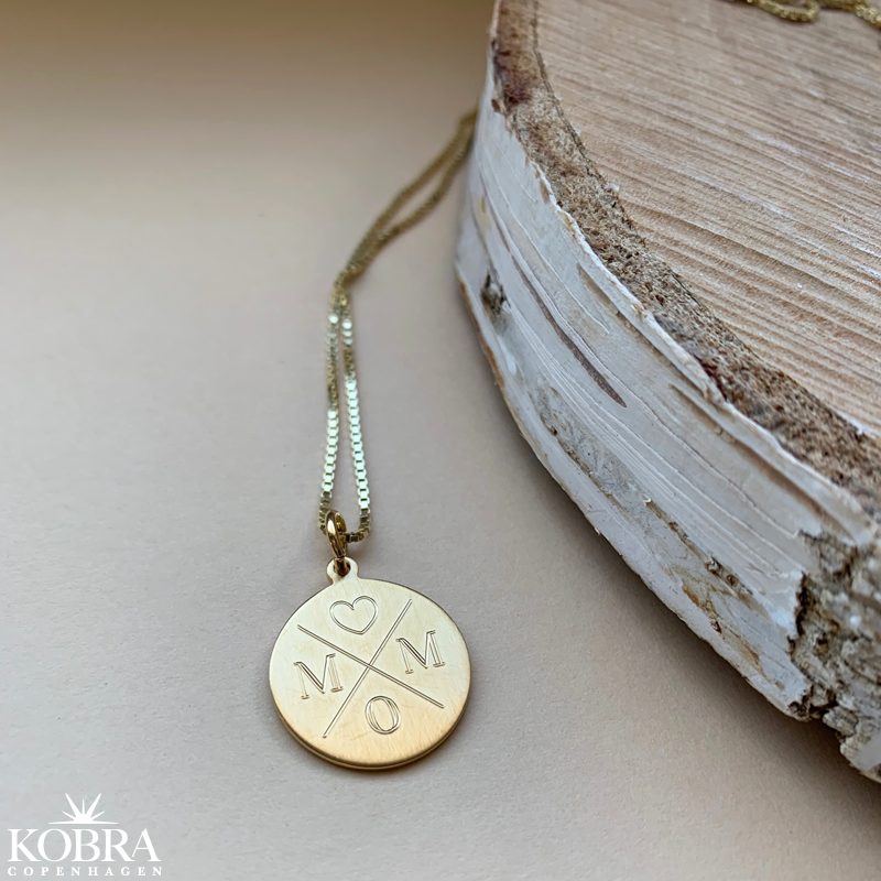 ID tag in 18 carat gold plated with "cross" and your personal engraving