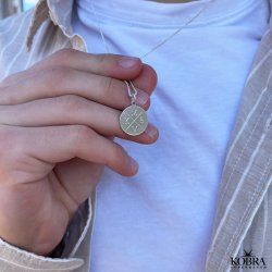 ID tag slv halskde med "kryds" til mnd med din gravering