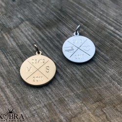 ID tag i sterling sølv med "kryds" og din personlige gravering