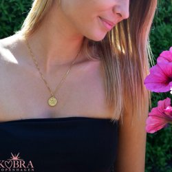 ID tag in 18 carat gold plated with "cross" and your personal engraving