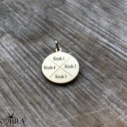 ID tag i sterling sølv med "kryds" og din personlige gravering