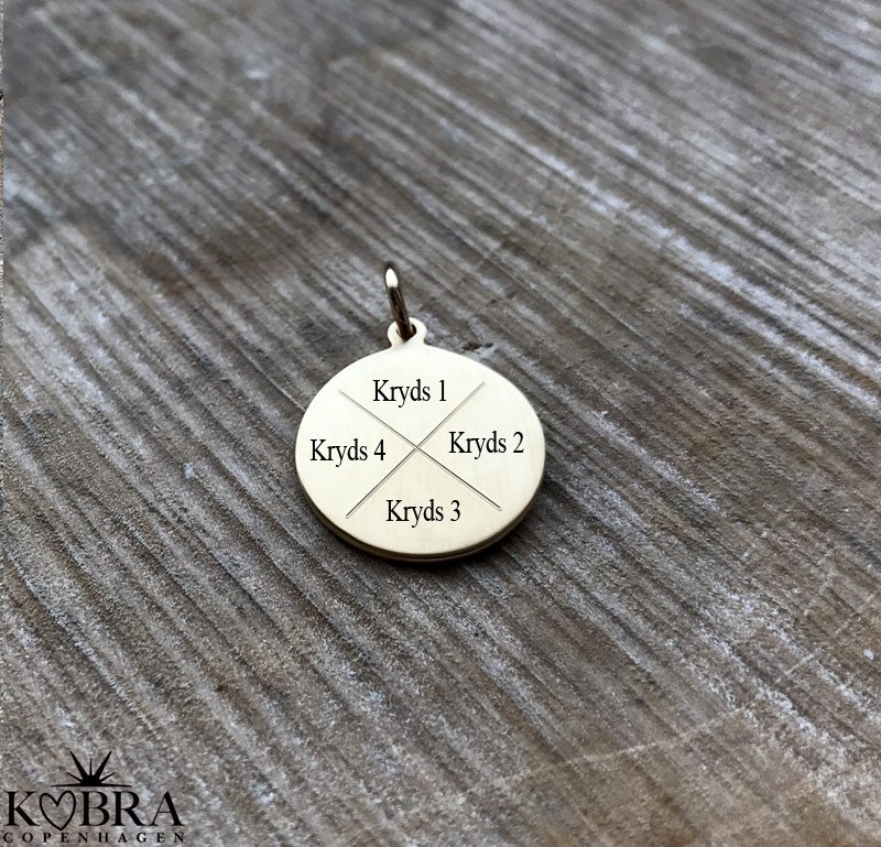 ID tag i sterling sølv med "kryds" og din personlige gravering