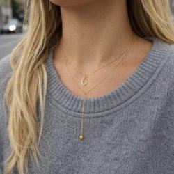 "Liva drop" halsband med hj�rta i 18k guldpl�terat sterlingsilver