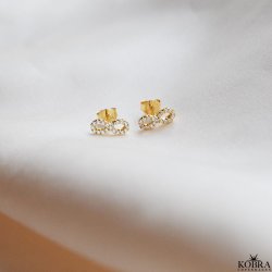 "Always" Infinity earrings with stones gold plated