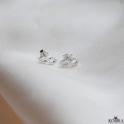 "Always"  Infinity earrings with silver stones