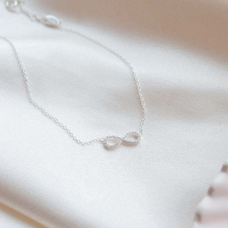 "Always" infinity necklace in silver