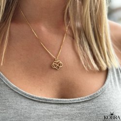 "Infinity Heart" handmade gold necklace