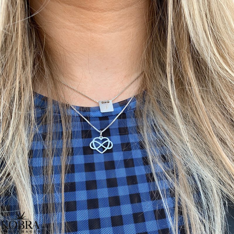 "Infinity Heart" hndlavet slv halskde