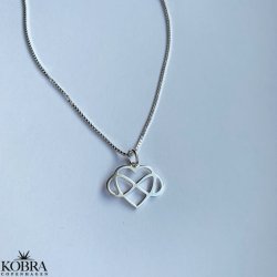 "Infinity Heart" hndlavet slv halskde