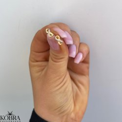"Bound" Infinity earrings in gold with stones