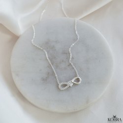 "Ever" infinity halskæde i sølv med funklende sten