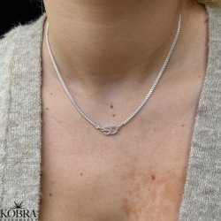 "Nevada" panzer halskde med dine initialer i sterling slv