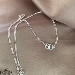 "Nevada" panzer halskde med dine initialer i sterling slv