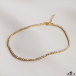 "Ivy" tennis ankelkde i guld med sten