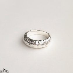 "Jagger" stor organisk chunky sølv ring