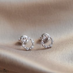 "Janet" sm runde slv restikker med sten