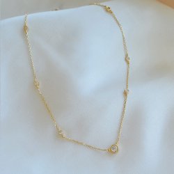 "Jenny" 18k forgyldt guld halsk�de / choker
