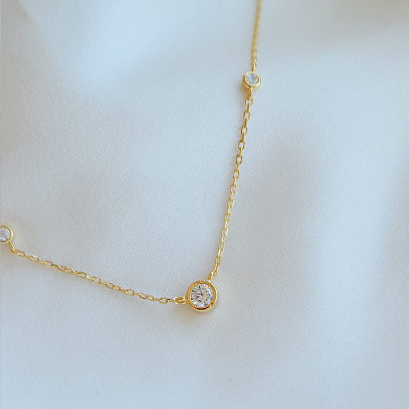 "Jenny" 18k forgyldt guld halsk�de / choker