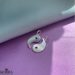 Veninde halskde med gravering i slv "Yin Yang"