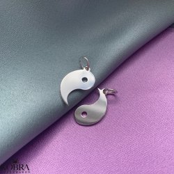 Veninde halskde med gravering i slv "Yin Yang"