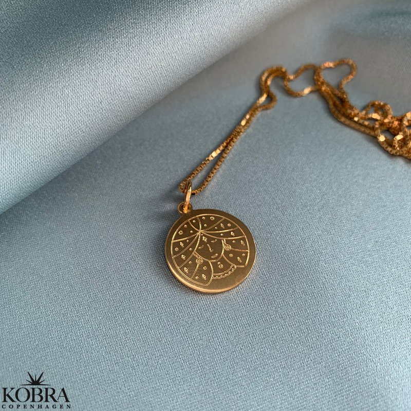 "Blazing star" zodiac necklace in 14 carat gold plated