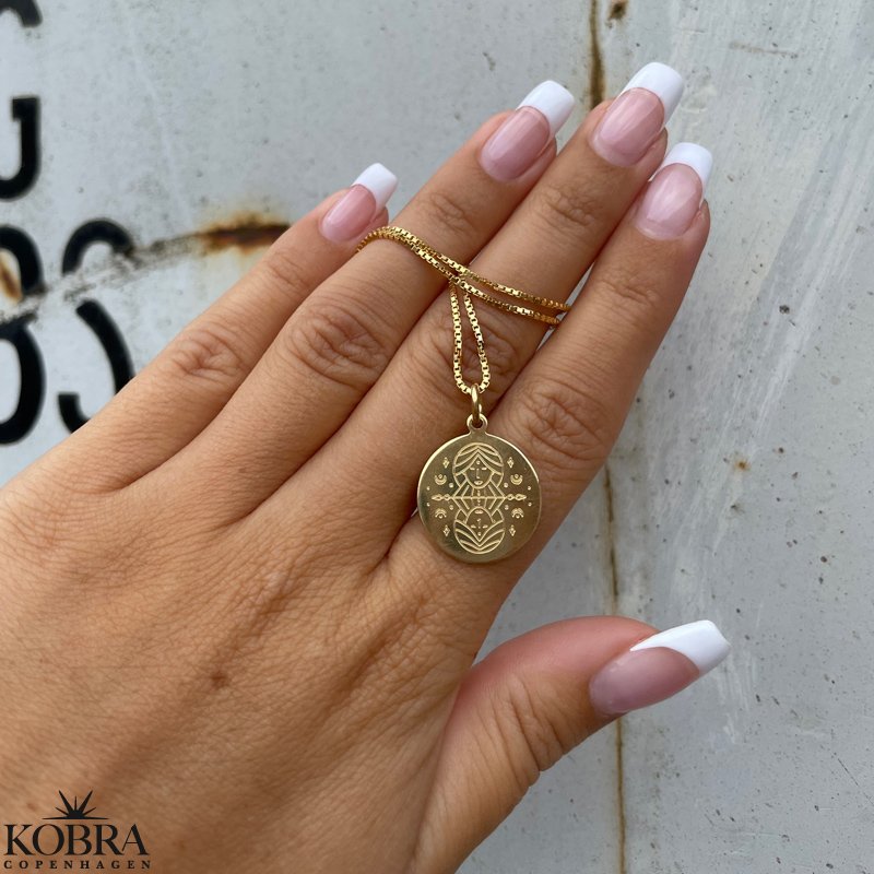 "Blazing star" zodiac necklace in 14 carat gold plated