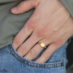 "Jordan" 18 karat forgyldt signet ring til mnd