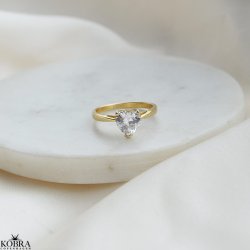 "Joy" guld hjerte ring med smuk zirkonia sten