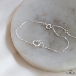 "Ever After" silver heart bracelet