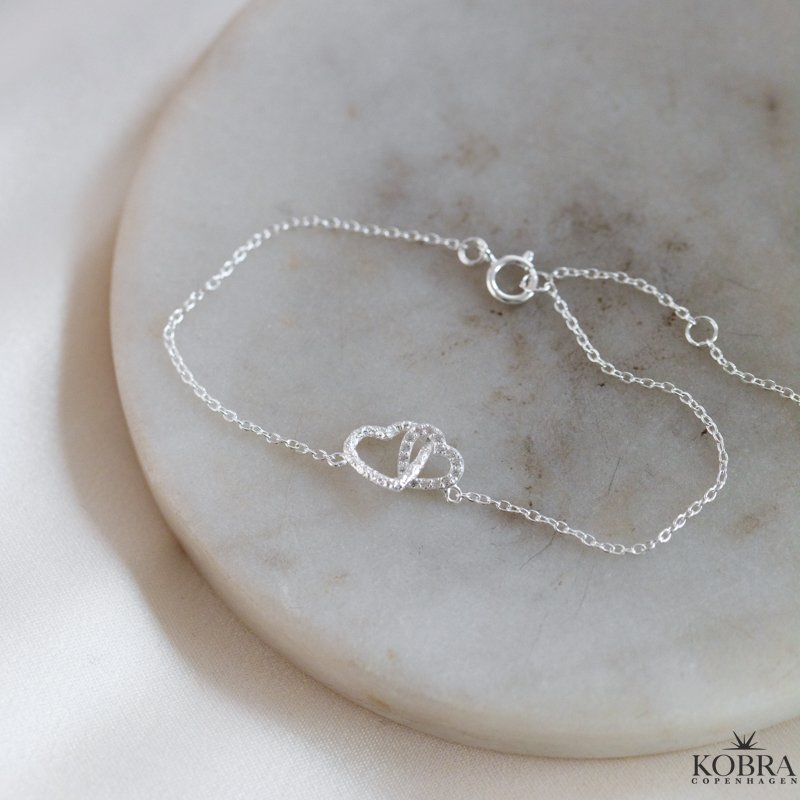 "Ever After" silver heart bracelet