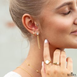 "Cilla"  sm kantede hoops i guld 