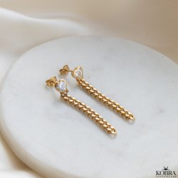 "Junie" hjerte reringe med panzerkde i guld