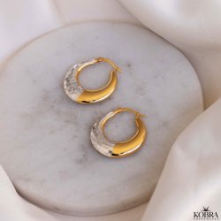 "Juno" guld hoops med slv disko-detaljer