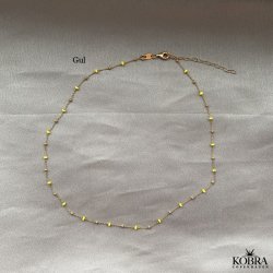 "Alba" ball necklace with colored enamel balls in gilt