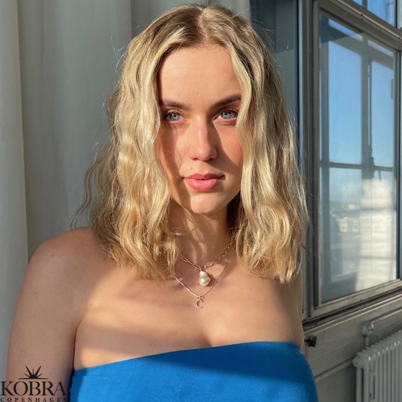 "Kansas" halskde i slv med gte ferskvandsperle 