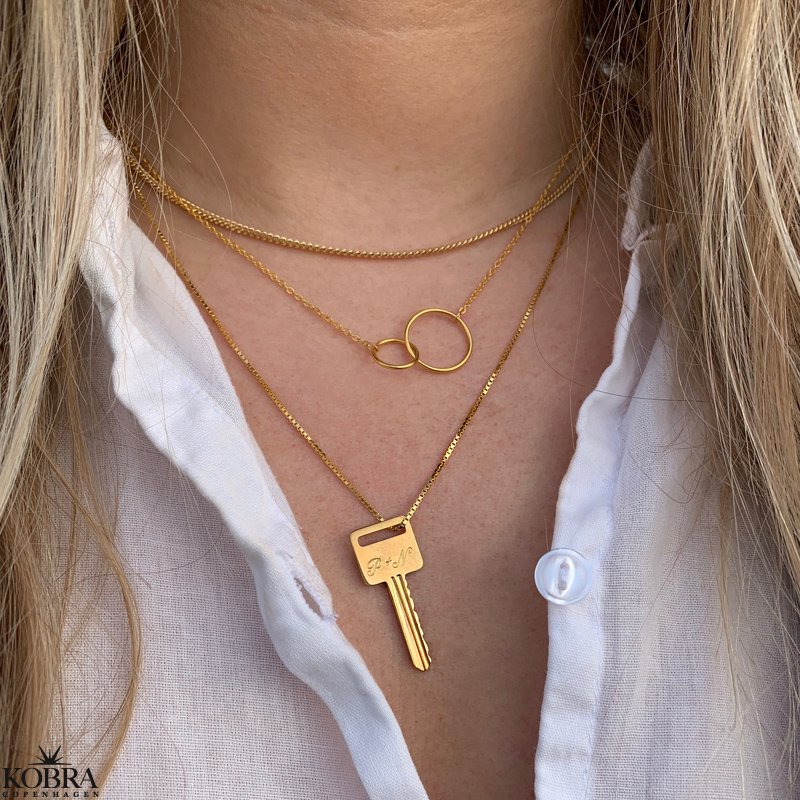 "Key To My Heart" guld ngle med personlig gravering