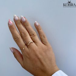 "Kikki" Hjertering med kde  18 k forgyldt