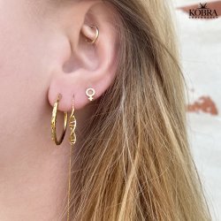 "Maisy" 18 karat forgyldte diamanteret hoops (25mm)