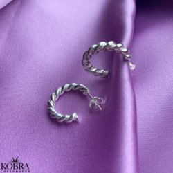 "Zilla" snoet hoops i sterling slv