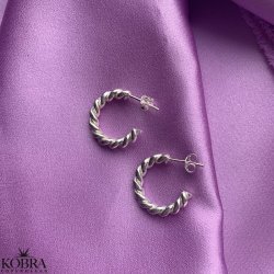 "Zilla" snoet hoops i sterling slv