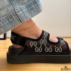 "Ellie" guld ankelkde med guldkugler