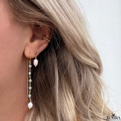 "Joanna" sm guldrestikker med hvid ferskvandsperle